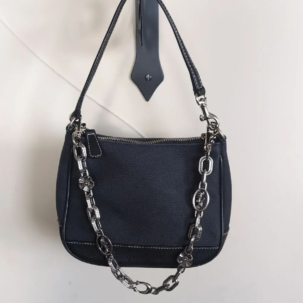 Mini Coach Demi Hampton Bag Y2K Midnight Blue/Black Wristlet/Shoulder Bag 7704